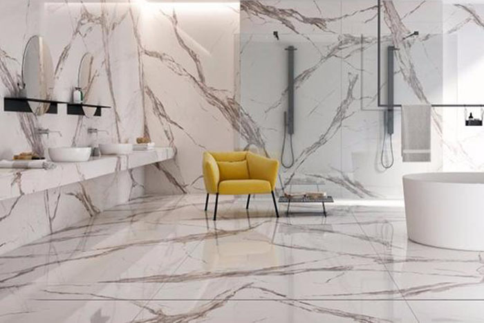 岩板怎么贴墙面、地面湿铺呢